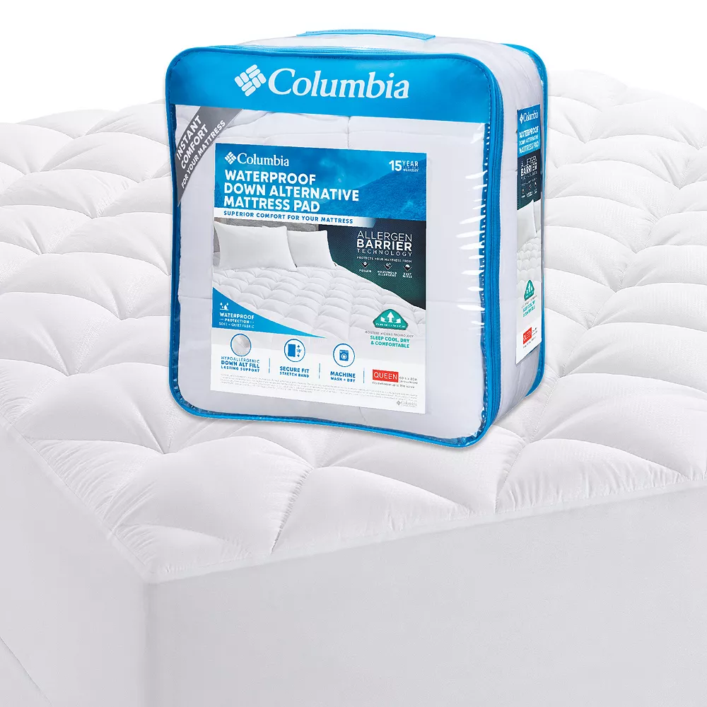 Columbia Waterproof Down-Alternative Mattress Pad
