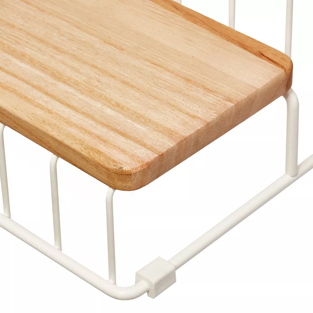 IDesign Wire & Paulownia Wood 2-Tier Can Organizer - Image 3