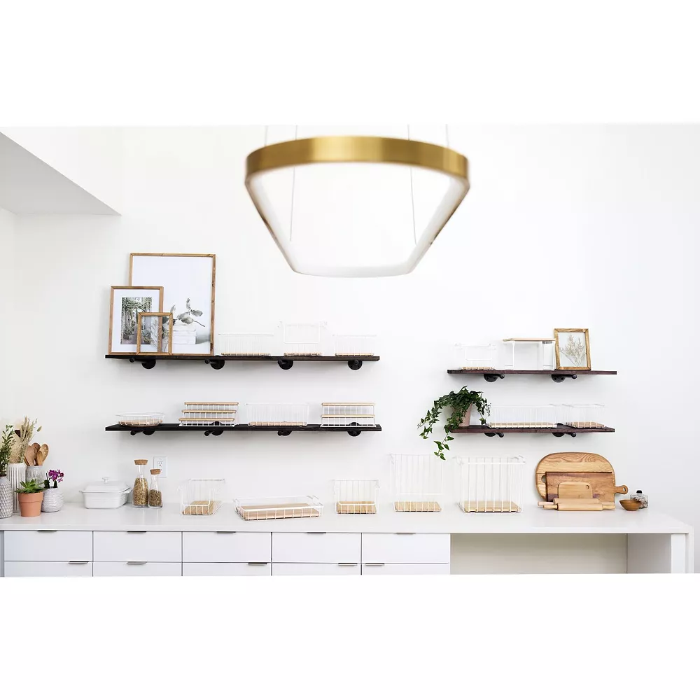 IDesign Wire & Paulownia Wood 2-Tier Can Organizer - Image 5